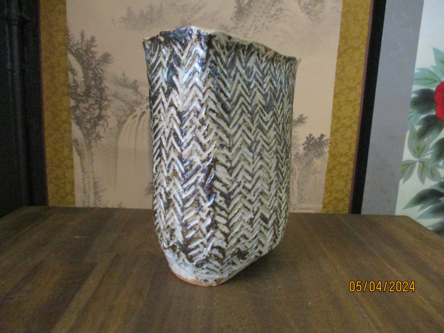 Japanese Studio Pottery Ikebana Vase