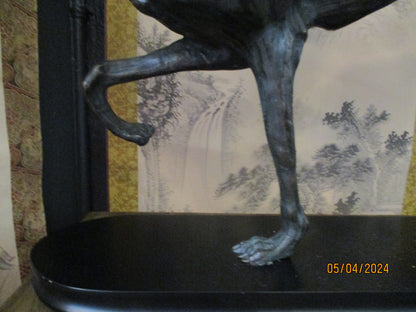Japanese Bronze Okimono Greyhound.