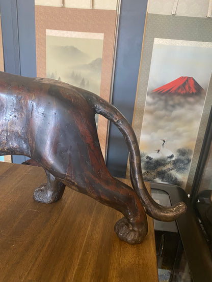 Japanese Bronze Tiger Okimono