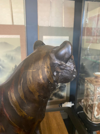 Japanese Bronze Tiger Okimono