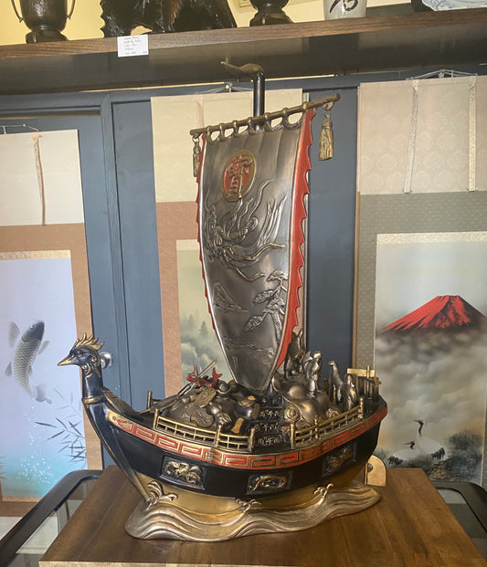 Japanese Bronze Okimono Treasure Ship