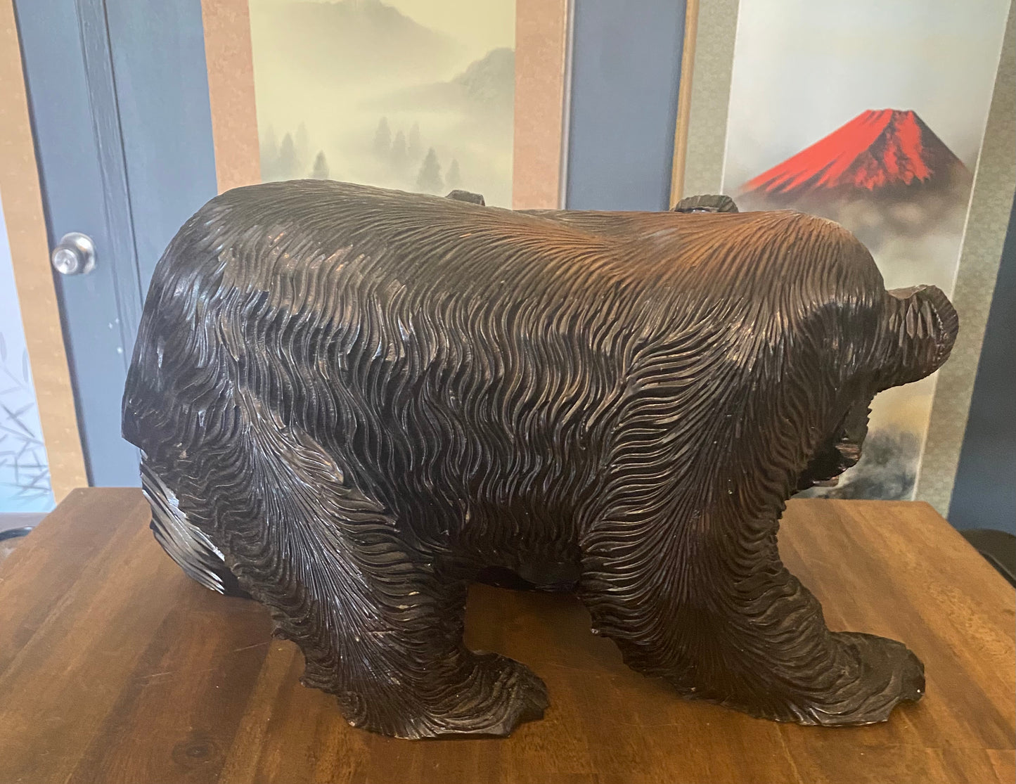 Japanese Carved Wooden Bear