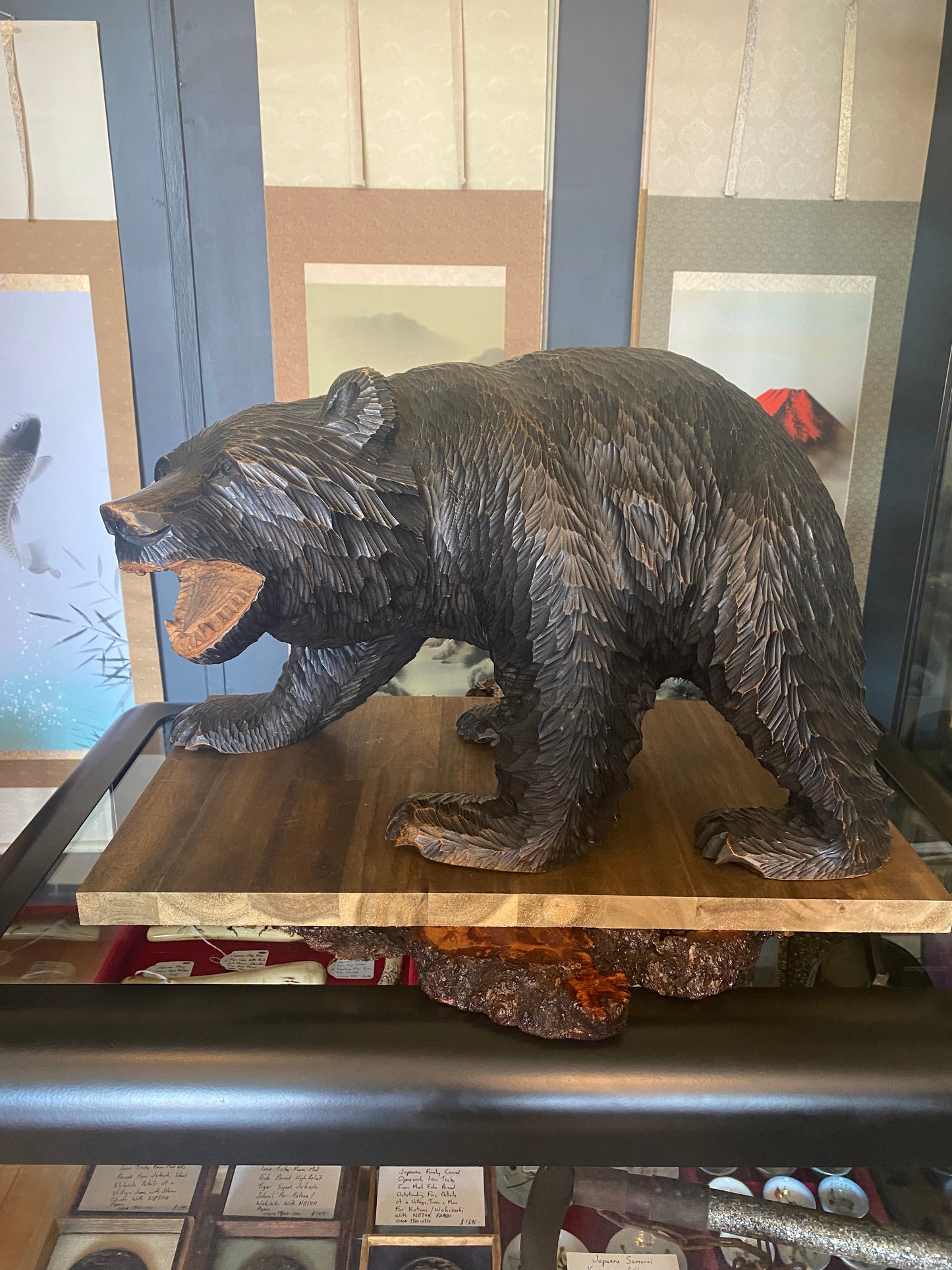 Japanese Carved Wooden Bear